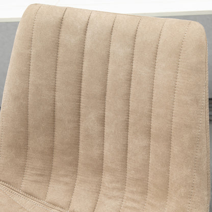 Bar Stool Set 2 Pieces with Adjustable Height and Footrest, Steel and Polyester, 47.5x57.5x95-116cm, Light Brown