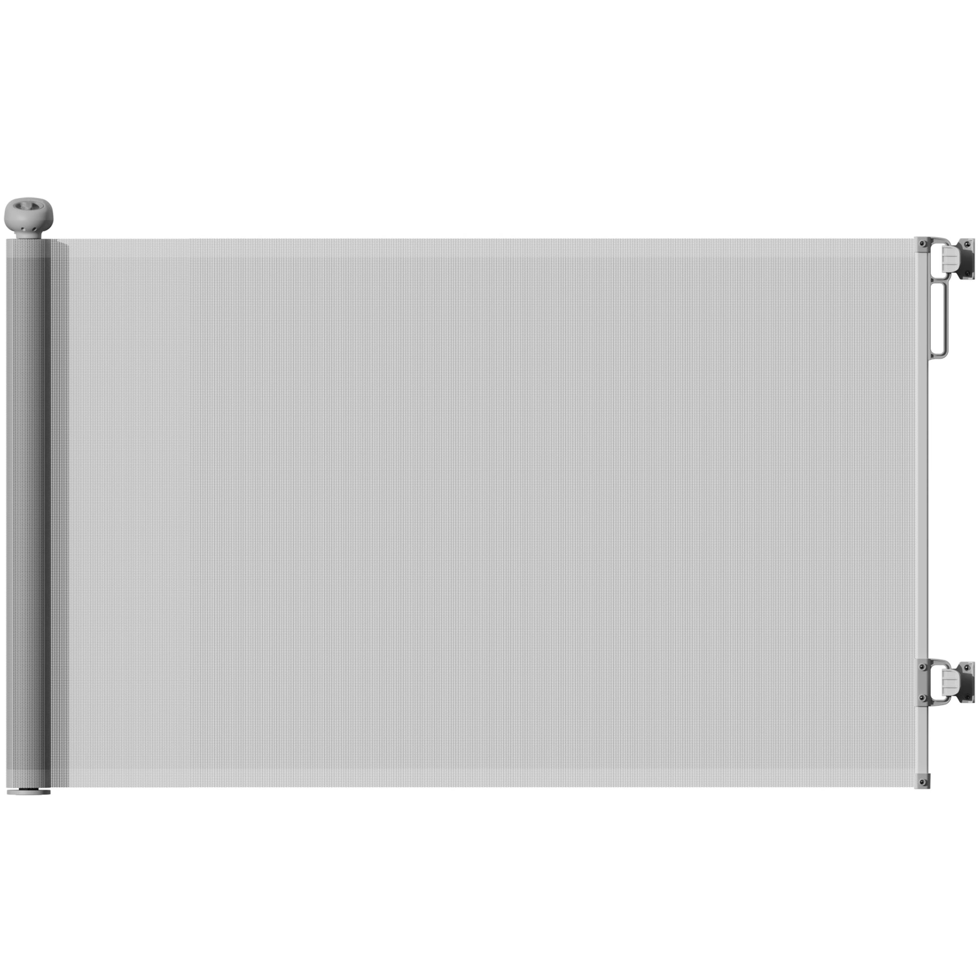 Retractable Dog Barrier 0-140 cm Small Dog Door Extendable Pet Safety Gate with Lock Switch for Stairs Doorways Hallways Gray
