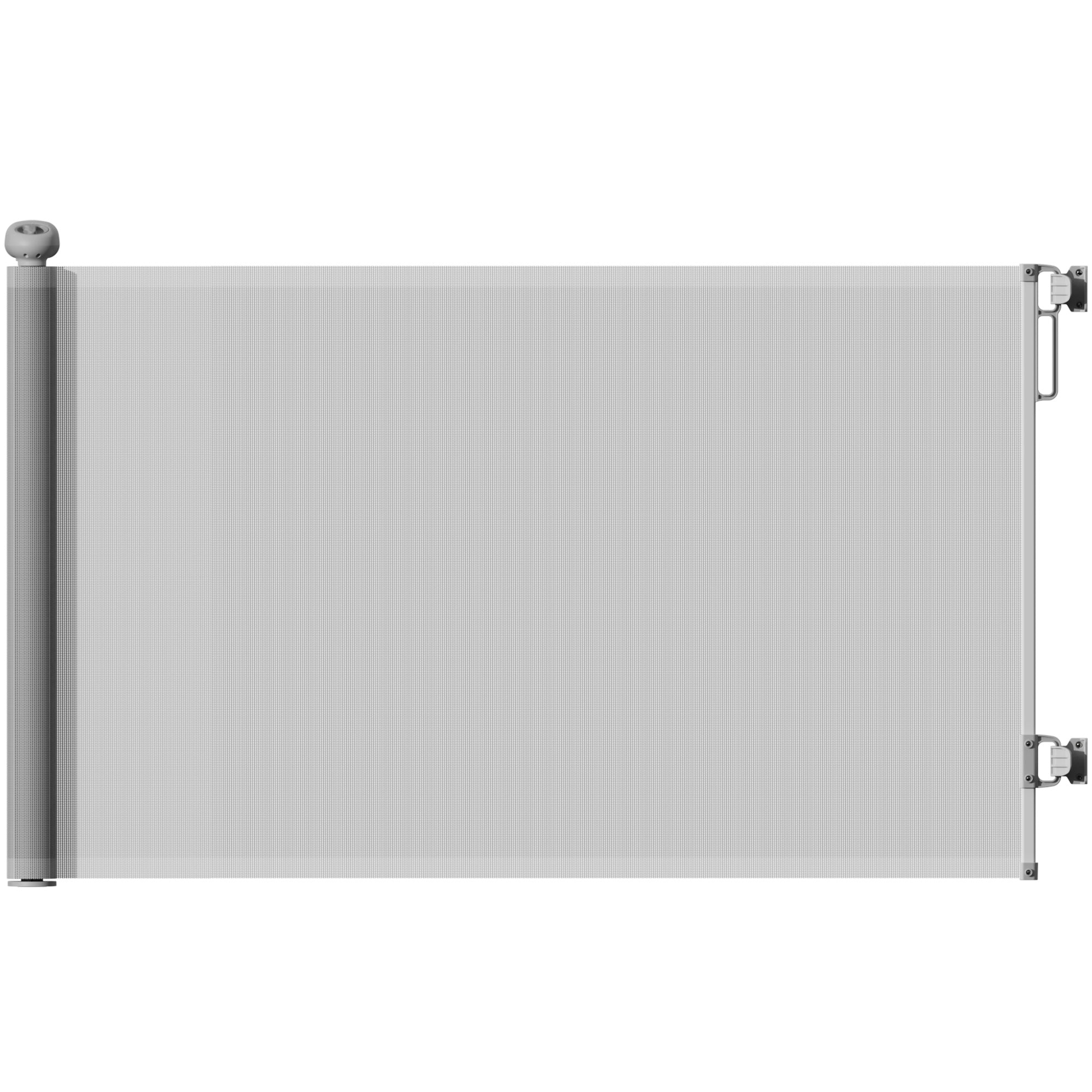 Retractable Dog Barrier 0-140 cm Small Dog Door Extendable Pet Safety Gate with Lock Switch for Stairs Doorways Hallways Gray