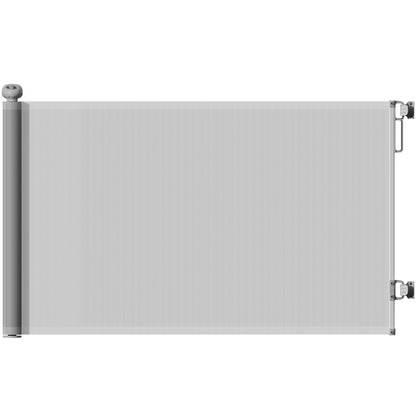 Retractable Dog Barrier 0-140 cm Small Dog Door Extendable Pet Safety Gate with Lock Switch for Stairs Doorways Hallways Gray