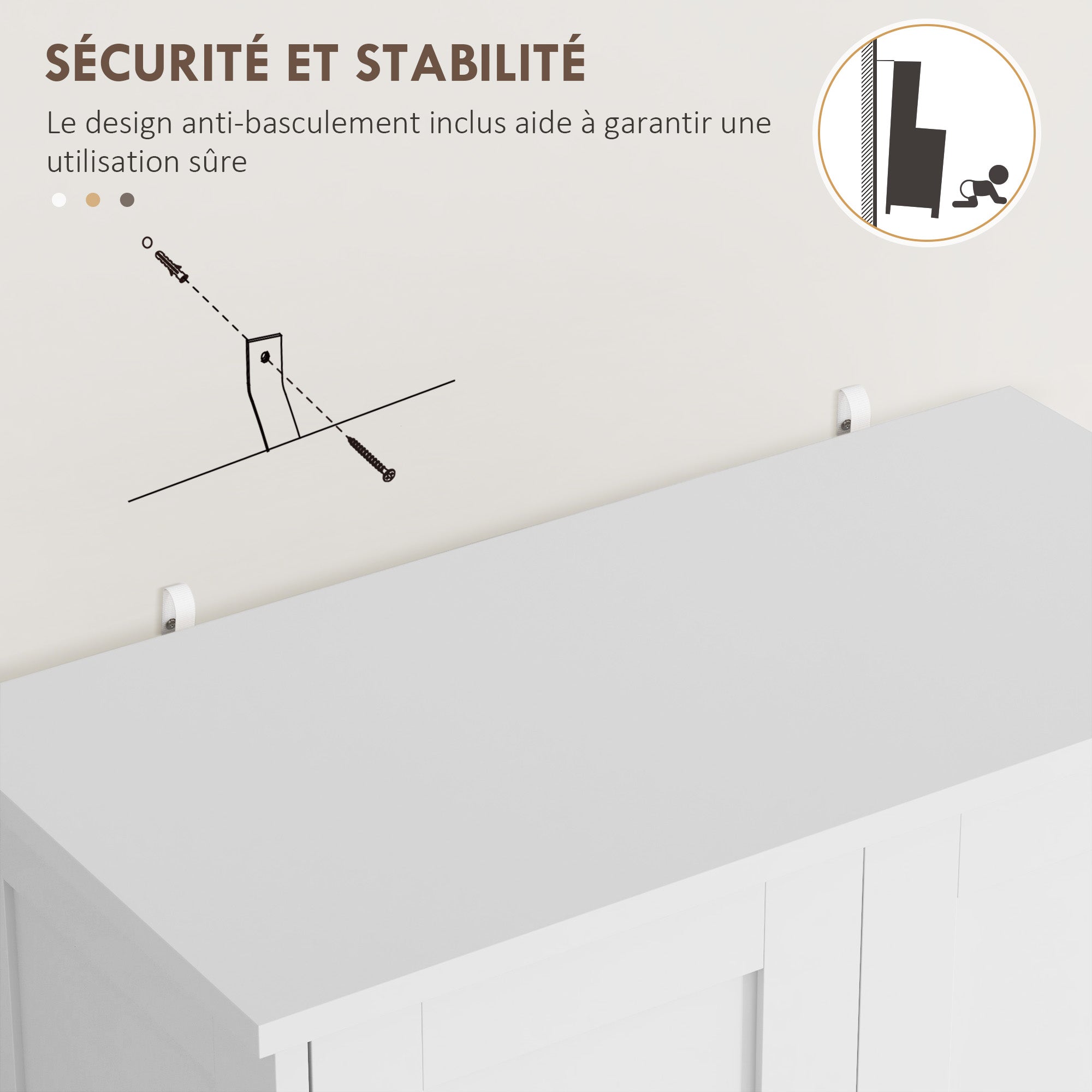 Kitchen Cabinet Buffet Modern Style Storage Cupboard with Cabinets, Adjustable Shelves, Drawer, for Dining Room, Living Room, 60 x 30 x 128 cm, White