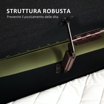 Oval Storage Bench 72L with Lift-Up Lid and Fluted Design, Modern Velvet Fabric and Pine Wood Bench, 108x44x43.5cm, Dark Green