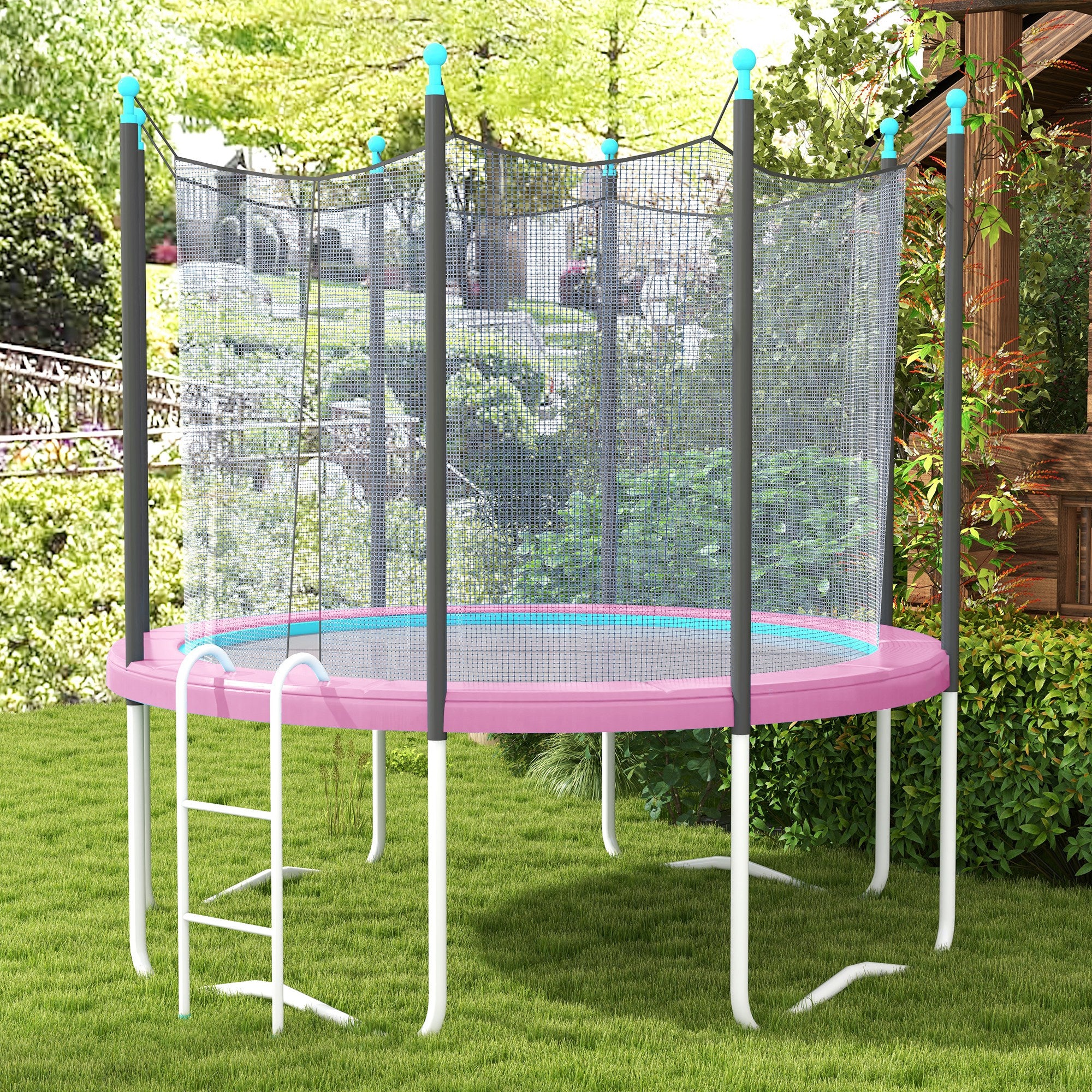 SPORTNOW 12 ft (366 cm) Trampoline Safety Pad — Tear-Resistant, UV-Resistant, Waterproof Spring Cover — Replacement Protective Padding, Pink