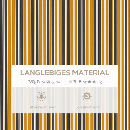 Retractable Awning with Hand Crank 3.5 x 2.5m Yellow Gray Aluminum Polyester Sun Protection