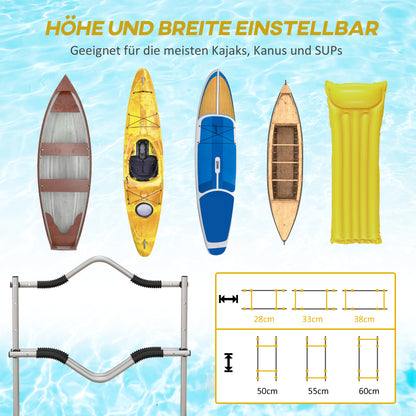 SPORTNOW Kayak Cart Adjustable Canoe Trolley Surf Trolley Boat Trailer with Straps for Canoe, Surfboard, Paddleboards, Aluminum, Yellow