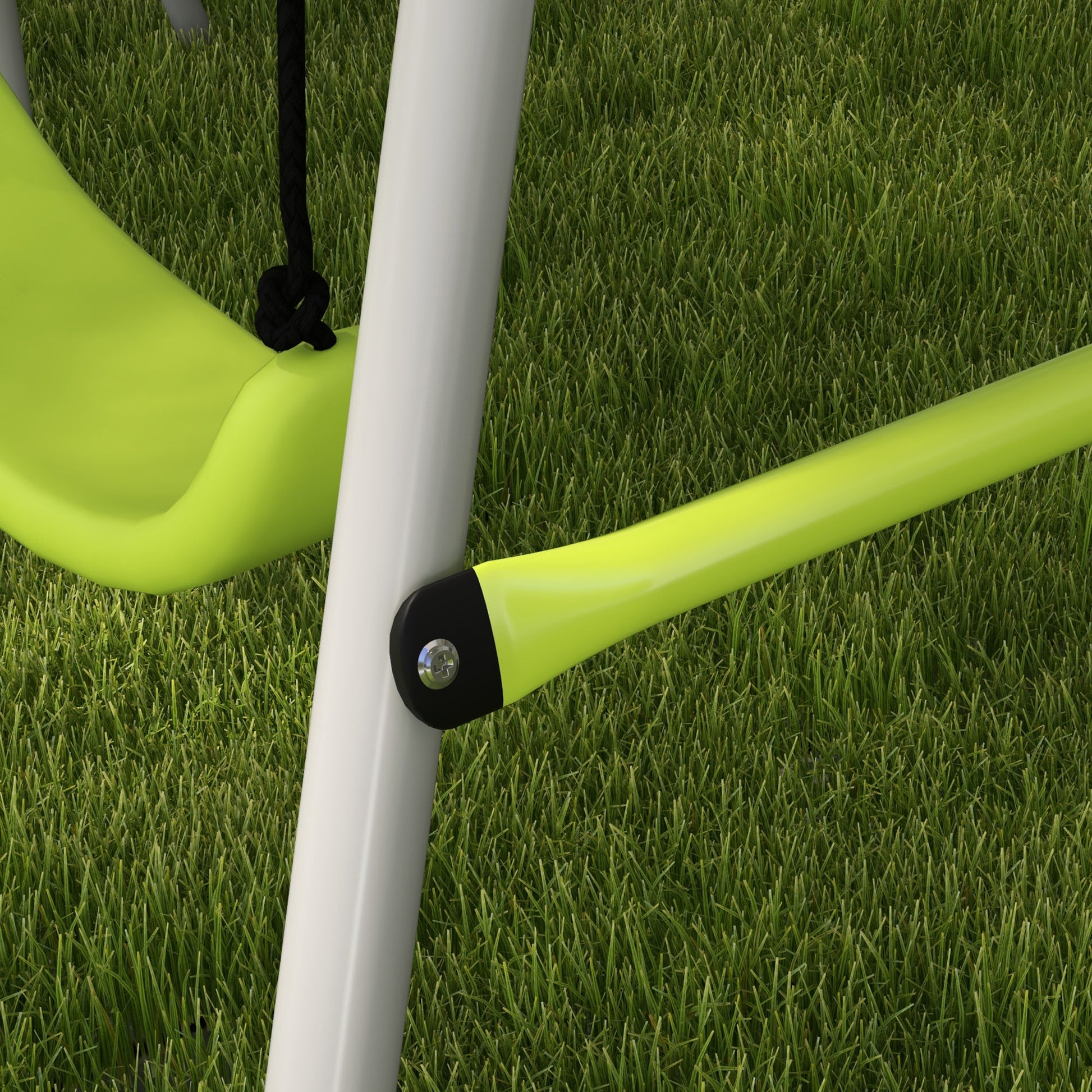 Children's Swing Garden Swing with 1 Simple Swing 1 Glider and Anti-UV Children's Swing Load 135 kg 255x160x180 cm Gray and Green
