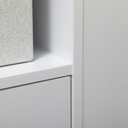 Kitchen Sideboard with Wheels Buffet Dining Cabinet with Door and Storage Compartments Microwave Stand Modern Style 75x39.5x88 cm White