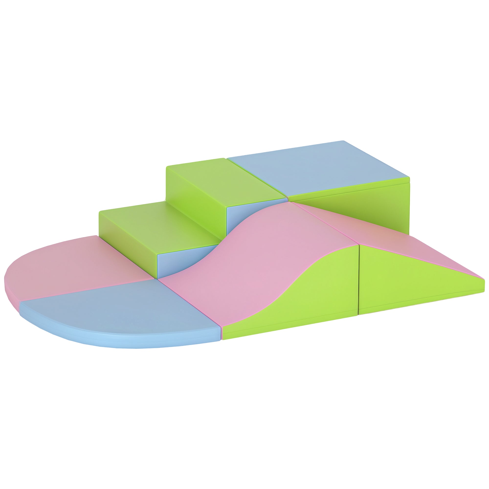 Set of 6 Foam Blocks for Kids Large Construction Blocks Building Figures Learning Toy for Climbing and Crawling Multicolor