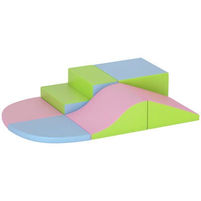 Set of 6 Foam Blocks for Kids Large Construction Blocks Building Figures Learning Toy for Climbing and Crawling Multicolor