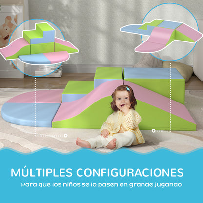 Set of 6 Foam Blocks for Kids Large Construction Blocks Building Figures Learning Toy for Climbing and Crawling Multicolor