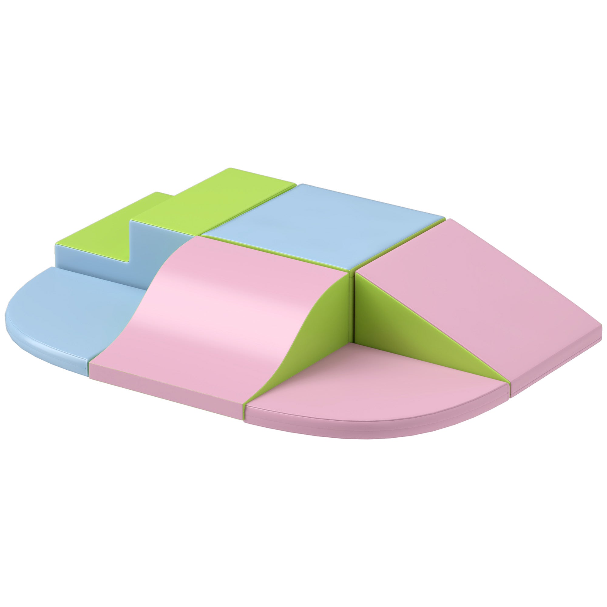Set of 6 Foam Blocks for Kids Large Construction Blocks Building Figures Learning Toy for Climbing and Crawling Multicolor