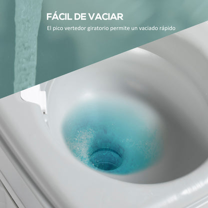 Portable Toilet 20L Portable WC with Water Level Indicator Load 150 kg for Camping Travel Elderly Caravan Boat 33x40x43 cm Gray