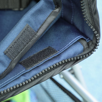 Foldable Pet Stroller for Dogs Small Pet Carriage with Adjustable Canopy Storage Basket 2 Universal Wheels 15 kg Load-Bearing 75x46x94 cm Dark Blue