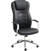 Office Chair with Rocking Function, Padded Desk Chair, Height Adjustable Swivel Chair with Reclining Function, Holds Up to 120 kg, for Office, Study Room, Black