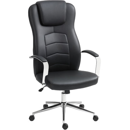 Office Chair with Rocking Function, Padded Desk Chair, Height Adjustable Swivel Chair with Reclining Function, Holds Up to 120 kg, for Office, Study Room, Black