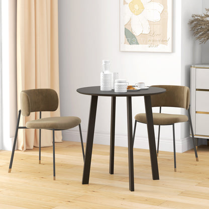 Dining Table 72 x 72 cm Round Kitchen Table for 2 Persons Modern Dining Table with Angled Legs, Table for Kitchen, Dining Room, and Living Room Black