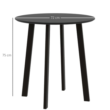 Dining Table 72 x 72 cm Round Kitchen Table for 2 Persons Modern Dining Table with Angled Legs, Table for Kitchen, Dining Room, and Living Room Black
