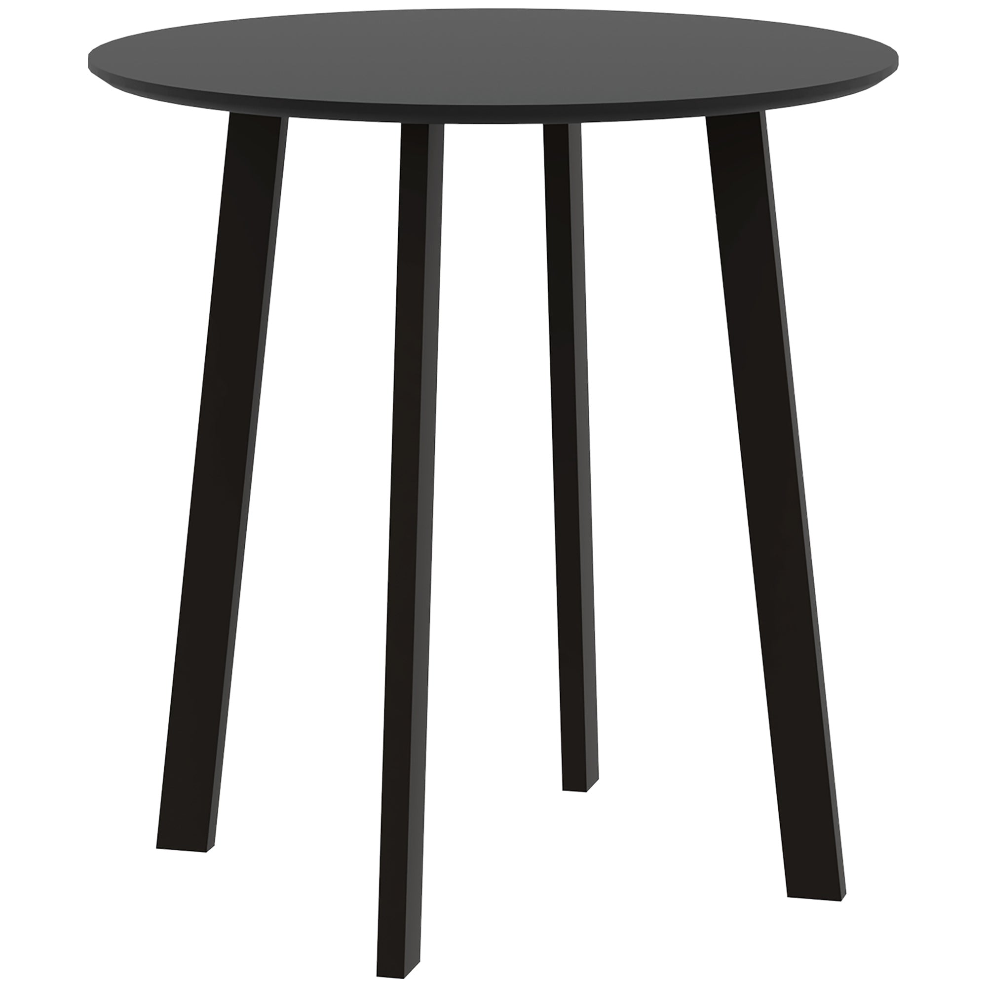 Dining Table 72 x 72 cm Round Kitchen Table for 2 Persons Modern Dining Table with Angled Legs, Table for Kitchen, Dining Room, and Living Room Black