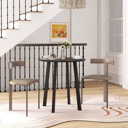 Dining Table 72 x 72 cm Round Kitchen Table for 2 Persons Modern Dining Table with Angled Legs, Table for Kitchen, Dining Room, and Living Room Black