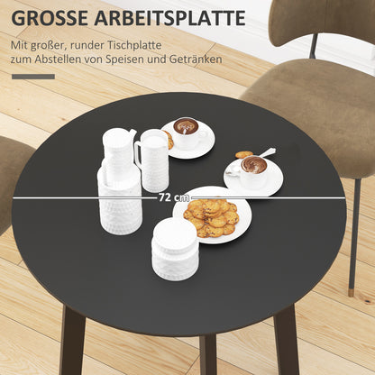 Dining Table 72 x 72 cm Round Kitchen Table for 2 Persons Modern Dining Table with Angled Legs, Table for Kitchen, Dining Room, and Living Room Black