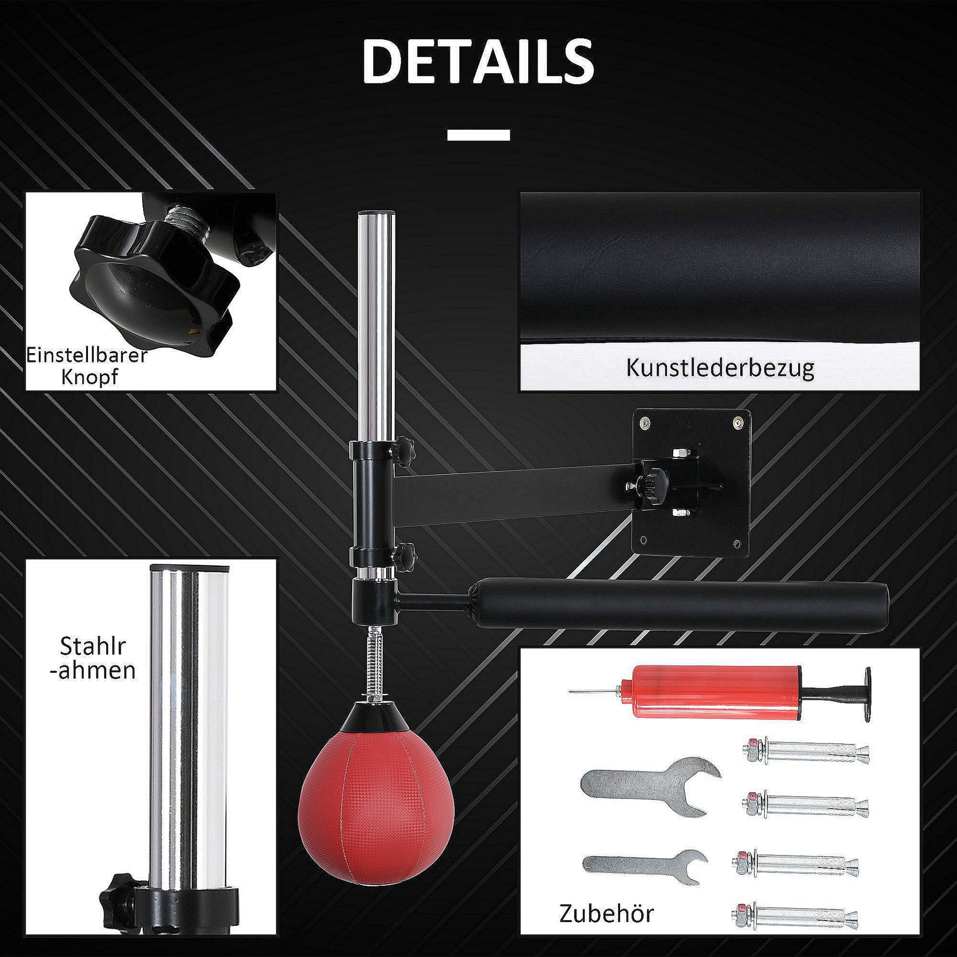 boxing frame boxing training wall mount adjustable height with rotating reflex bar speedball foldable for adults and teenagers