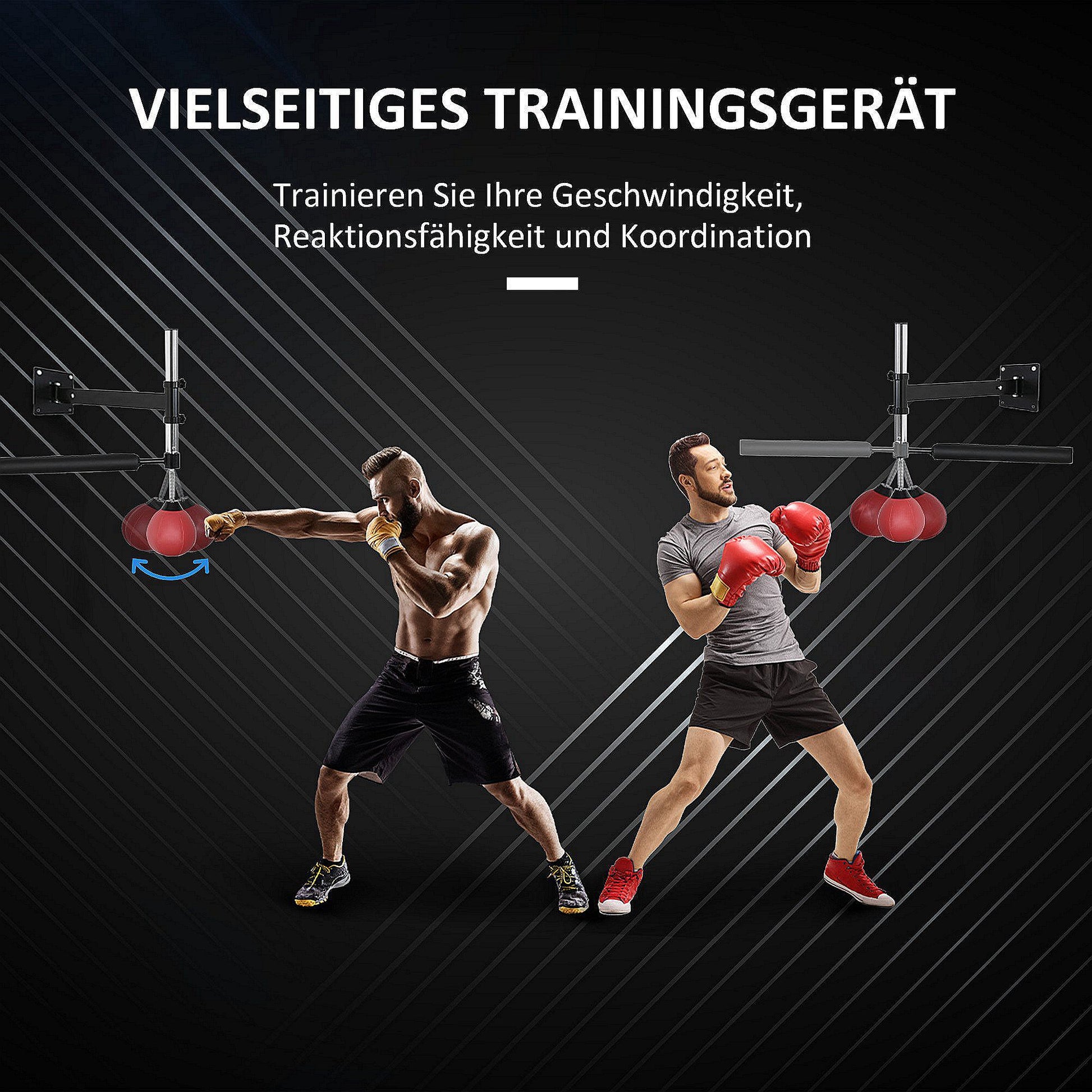 boxing frame boxing training wall mount adjustable height with rotating reflex bar speedball foldable for adults and teenagers