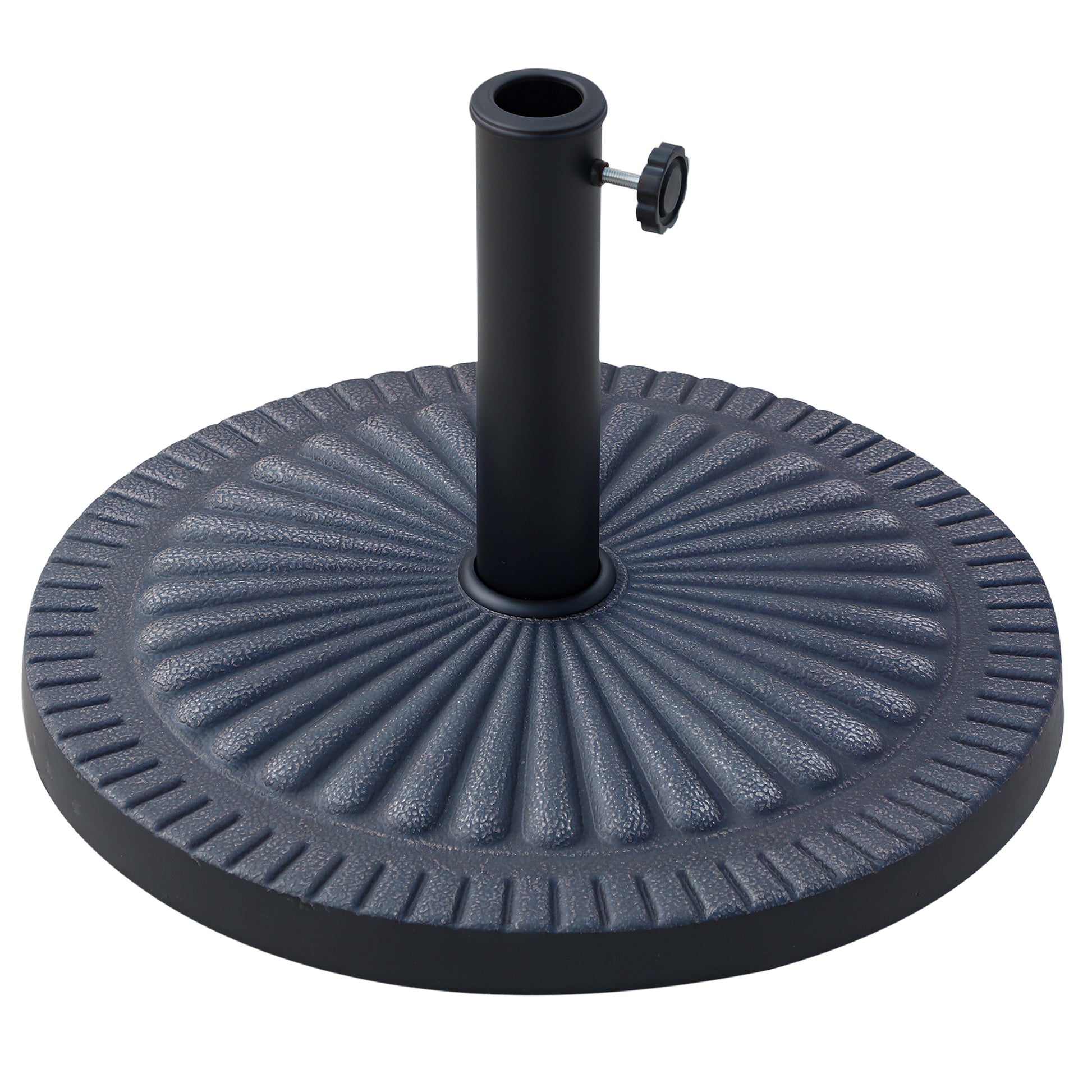 Umbrella Base Diameter 3.8-4.8cm Floral Motif with Knob Weight 15KG Garden Resin 49x32cm
