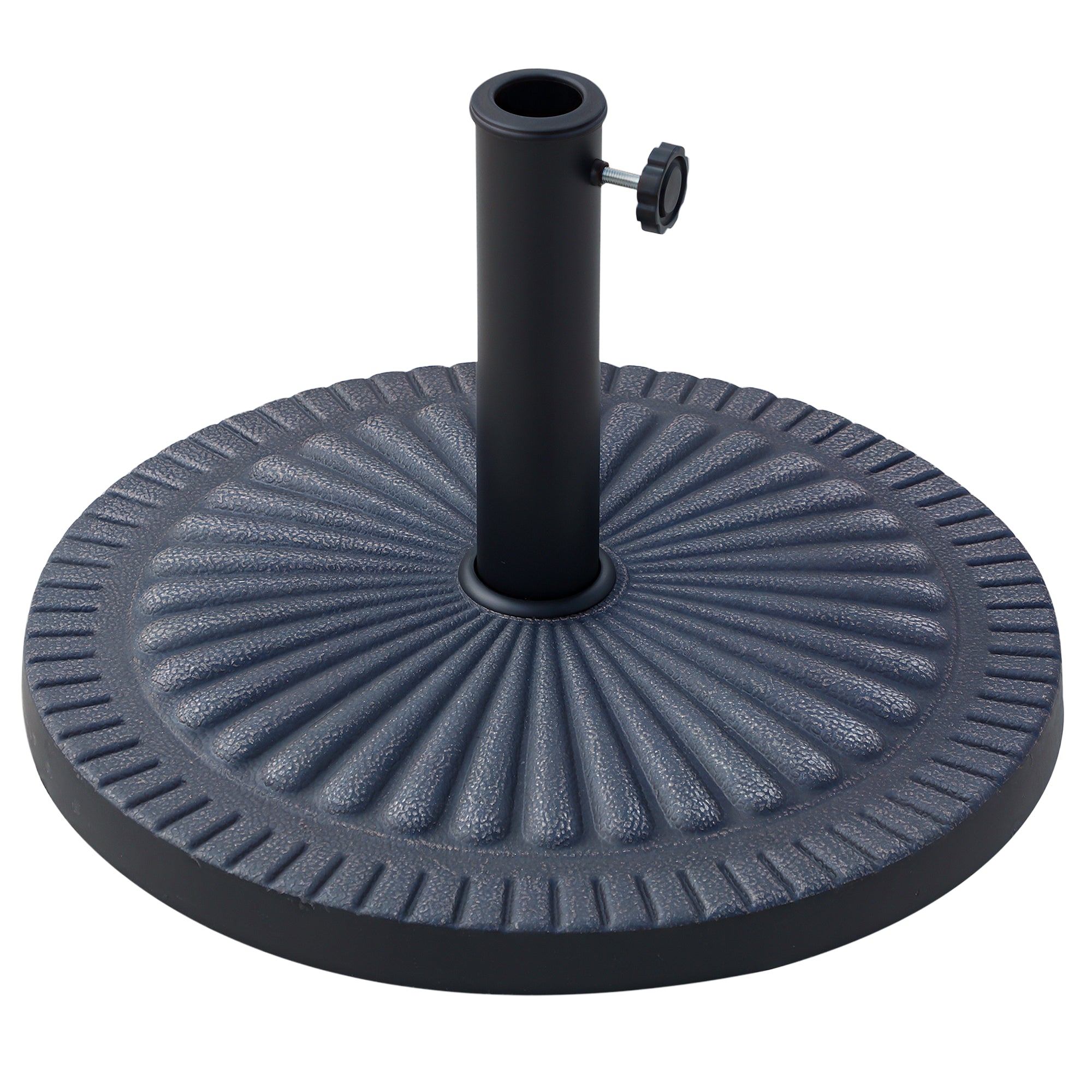 Umbrella Base Diameter 3.8-4.8cm Floral Motif with Knob Weight 15KG Garden Resin 49x32cm