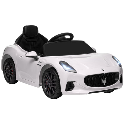 Electric Car for Kids 3+ Years Maserati Gran Turismo Folgore 2 Powerful Motors Electric Car with 12V Battery Speed 3-5 km/h Remote Control 2.4G Headlights Horn and MP3 White
