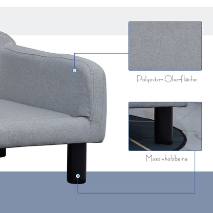 Pet Sofa with Soft Cover Pet Sofa with Wooden Legs Dog Bed 82 x 54 x 36 cm