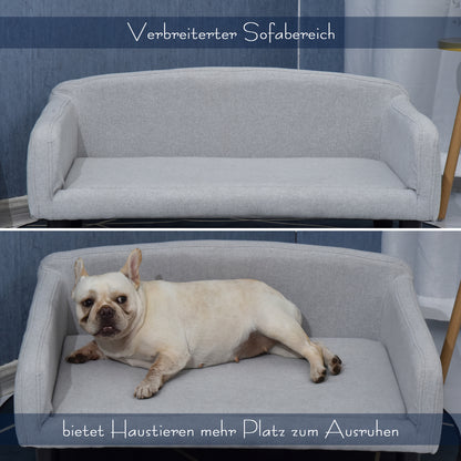 Pet Sofa with Soft Cover Pet Sofa with Wooden Legs Dog Bed 82 x 54 x 36 cm