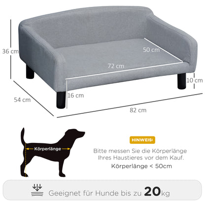 Pet Sofa with Soft Cover Pet Sofa with Wooden Legs Dog Bed 82 x 54 x 36 cm