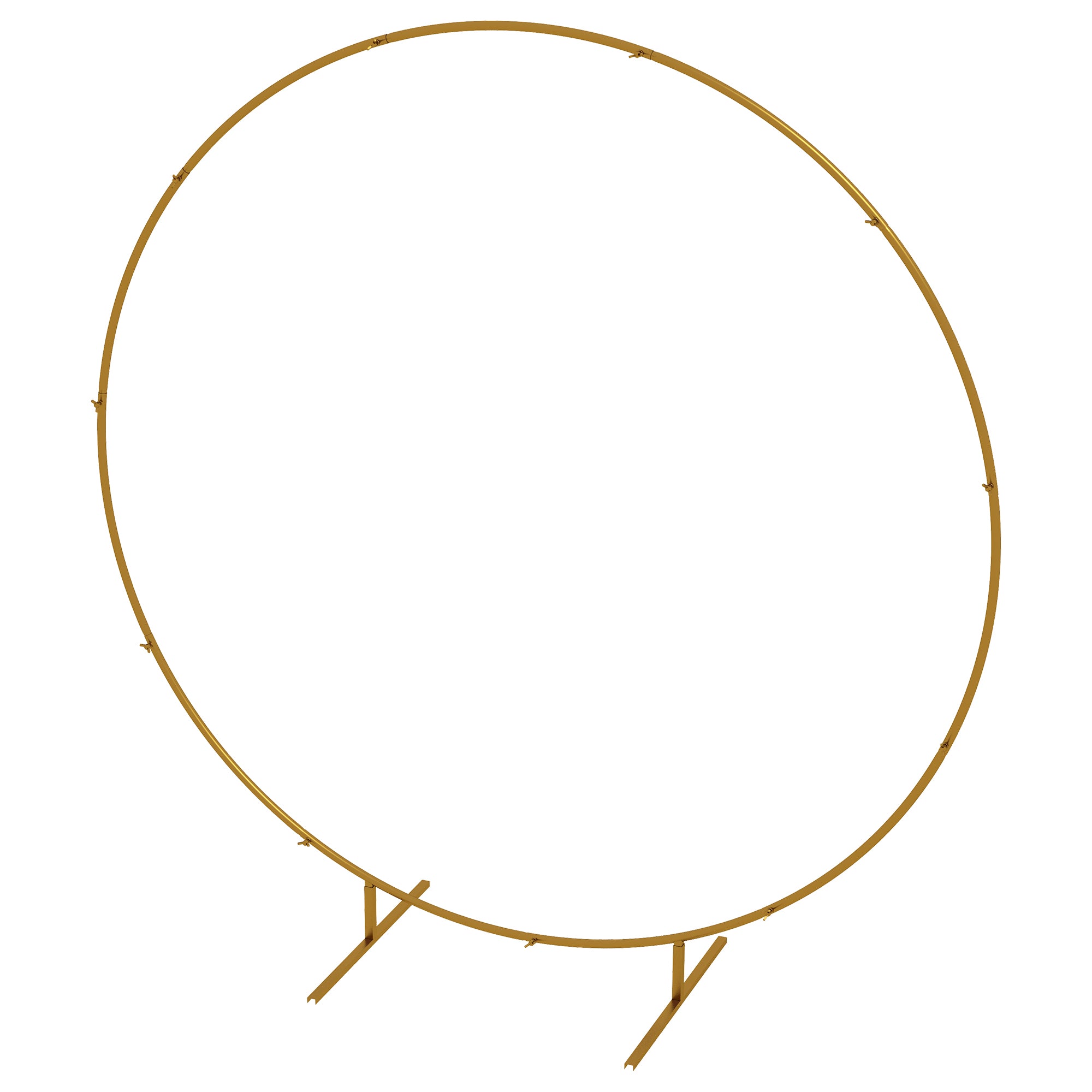 Ornamental Round Balloon Arch Kit Garden Arch Rose Arch Climbing Plant Arch for Wedding, Birthday, Ceremony, and Banquet in Golden Steel 2.24m