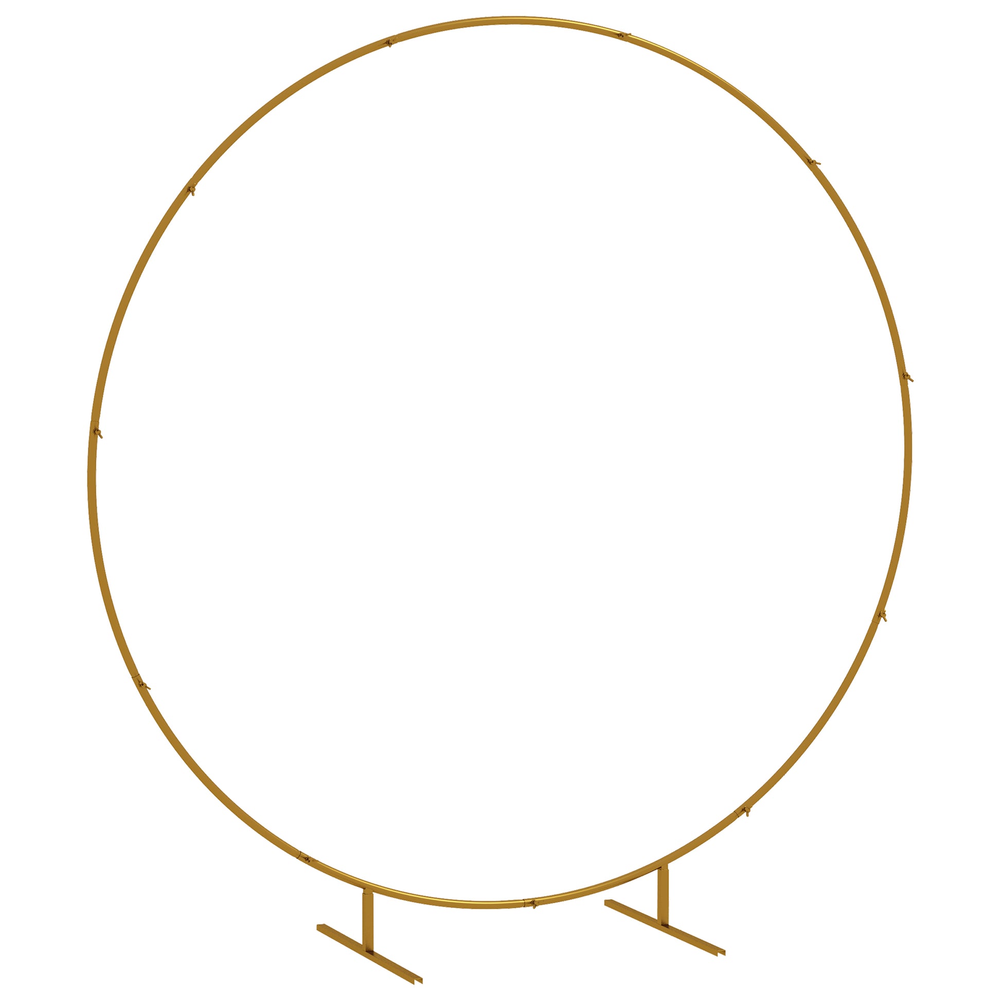 Ornamental Round Balloon Arch Kit Garden Arch Rose Arch Climbing Plant Arch for Wedding, Birthday, Ceremony, and Banquet in Golden Steel 2.24m