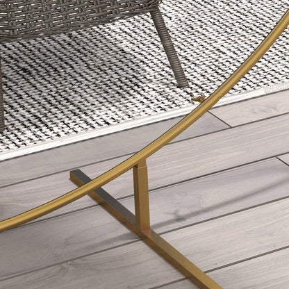 Ornamental Round Balloon Arch Kit Garden Arch Rose Arch Climbing Plant Arch for Wedding, Birthday, Ceremony, and Banquet in Golden Steel 2.24m