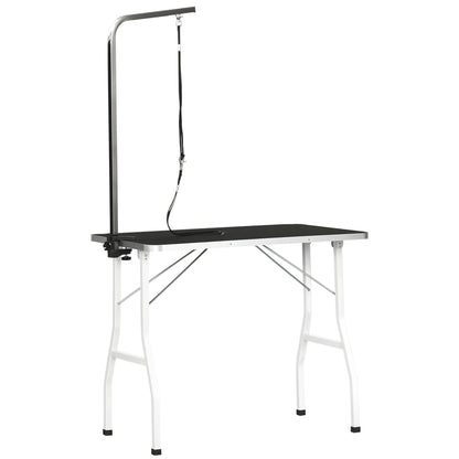 Pet Grooming Table Pet Trimming Table Dog Grooming Table with Loops Pet Grooming Table for Household Bathing Hair Drying and Hair Cutting adjustable height Black