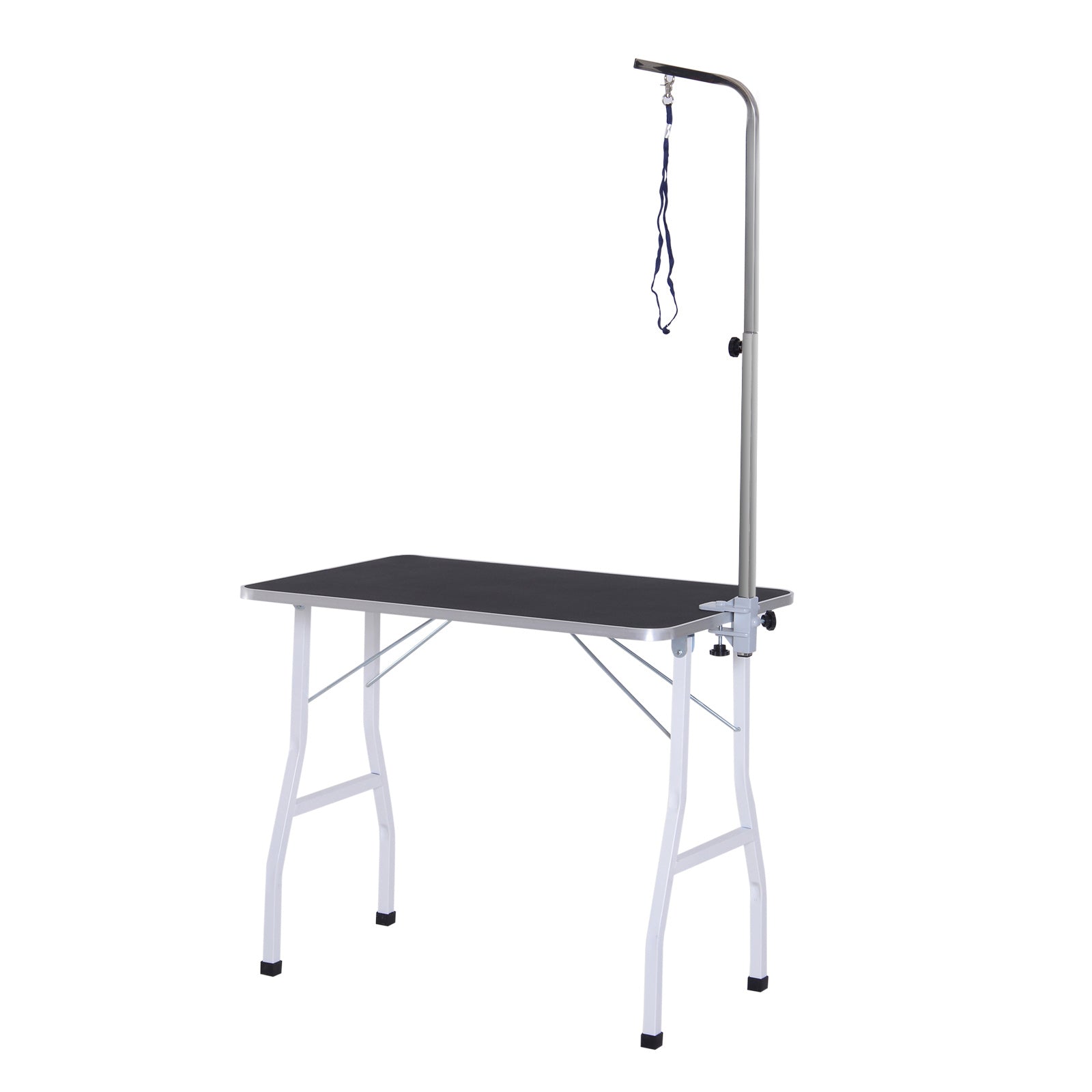 Pet Grooming Table Pet Trimming Table Dog Grooming Table with Loops Pet Grooming Table for Household Bathing Hair Drying and Hair Cutting adjustable height Black