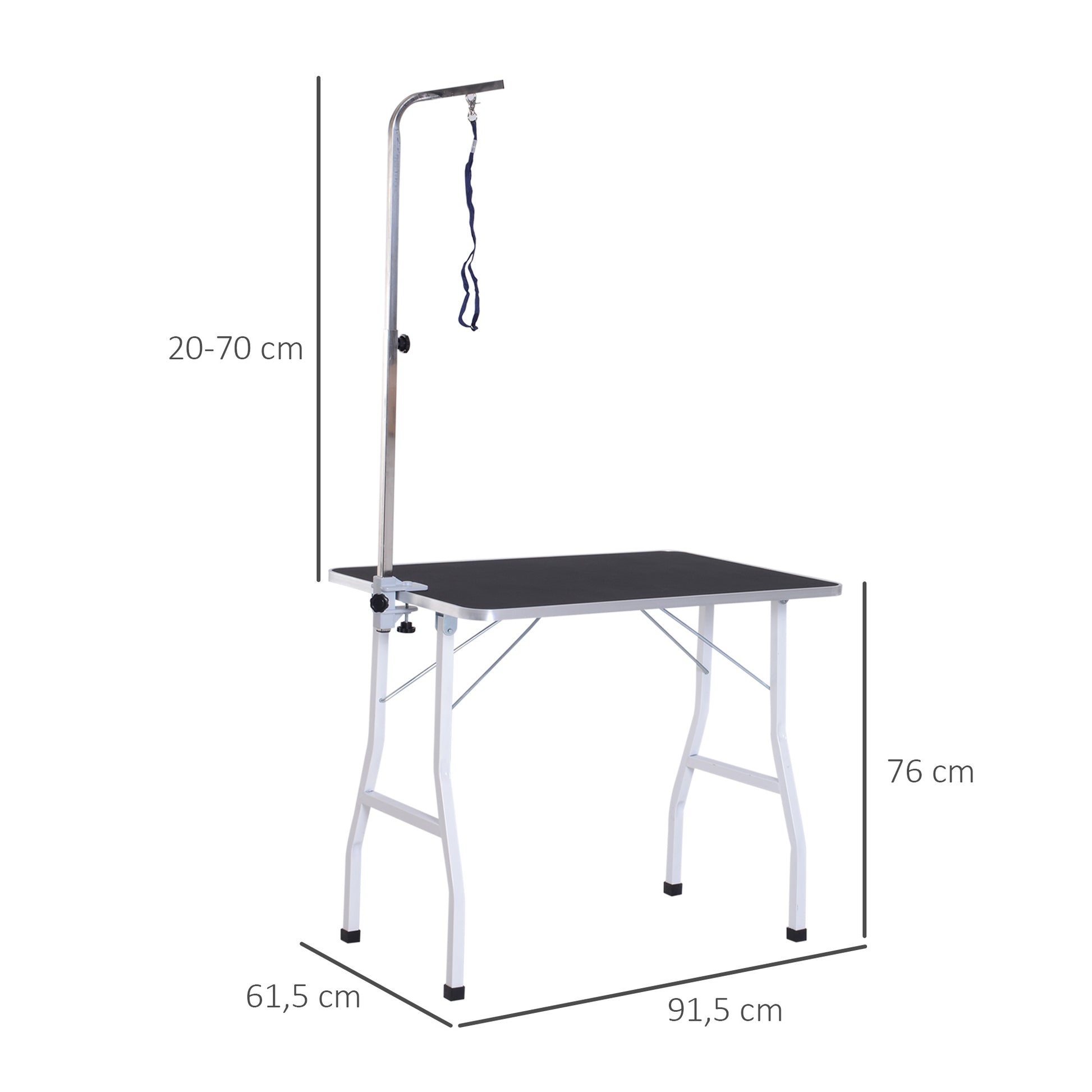 Pet Grooming Table Pet Trimming Table Dog Grooming Table with Loops Pet Grooming Table for Household Bathing Hair Drying and Hair Cutting adjustable height Black