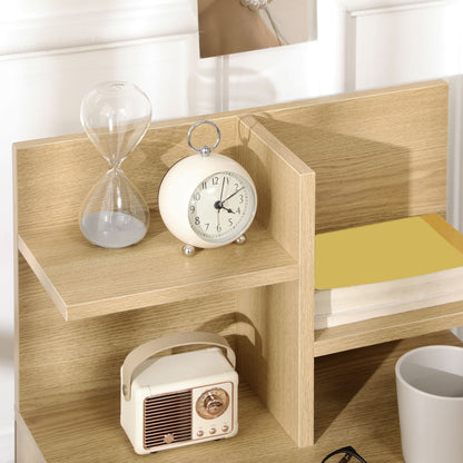 Modern Wooden Bedside Table Nightstand with Drawer and Storage Shelves Side Table for Living Room Bedroom 45x35x73 cm Natural