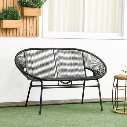 Rattan Armchair, Outdoor Chair made of Polyrattan, Weatherproof Garden Chair up to 260kg load capacity, Garden Chairs for Garden Balcony, Porch, Patio, Black