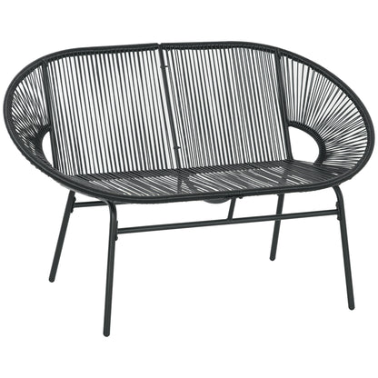 Rattan Armchair, Outdoor Chair made of Polyrattan, Weatherproof Garden Chair up to 260kg load capacity, Garden Chairs for Garden Balcony, Porch, Patio, Black