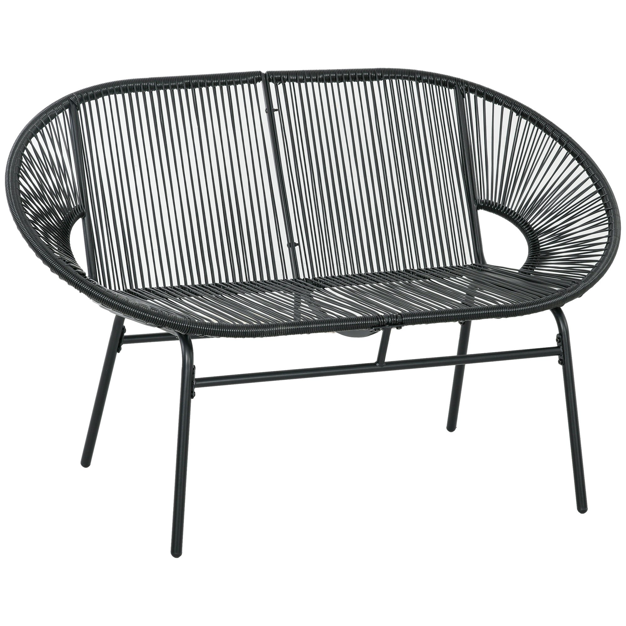 Rattan Armchair, Outdoor Chair made of Polyrattan, Weatherproof Garden Chair up to 260kg load capacity, Garden Chairs for Garden Balcony, Porch, Patio, Black