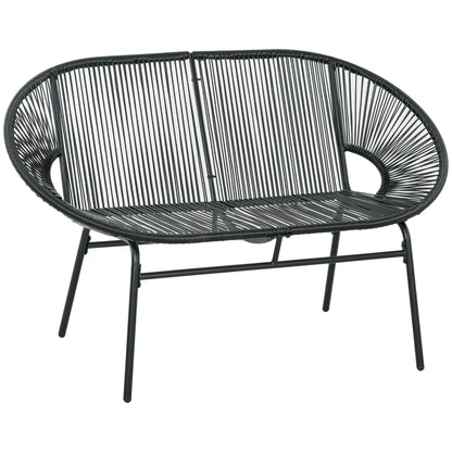 Rattan Armchair, Outdoor Chair made of Polyrattan, Weatherproof Garden Chair up to 260kg load capacity, Garden Chairs for Garden Balcony, Porch, Patio, Black