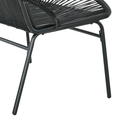 Rattan Armchair, Outdoor Chair made of Polyrattan, Weatherproof Garden Chair up to 260kg load capacity, Garden Chairs for Garden Balcony, Porch, Patio, Black