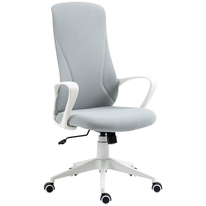 Office Chair with Tilt Function, Height Adjustable Desk Chair, Ergonomic Computer Chair, Rotating PC Chair for Home Office, Stretch Fabric, Light Gray