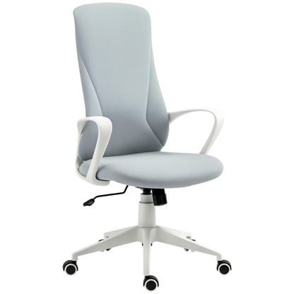 Office Chair with Tilt Function, Height Adjustable Desk Chair, Ergonomic Computer Chair, Rotating PC Chair for Home Office, Stretch Fabric, Light Gray
