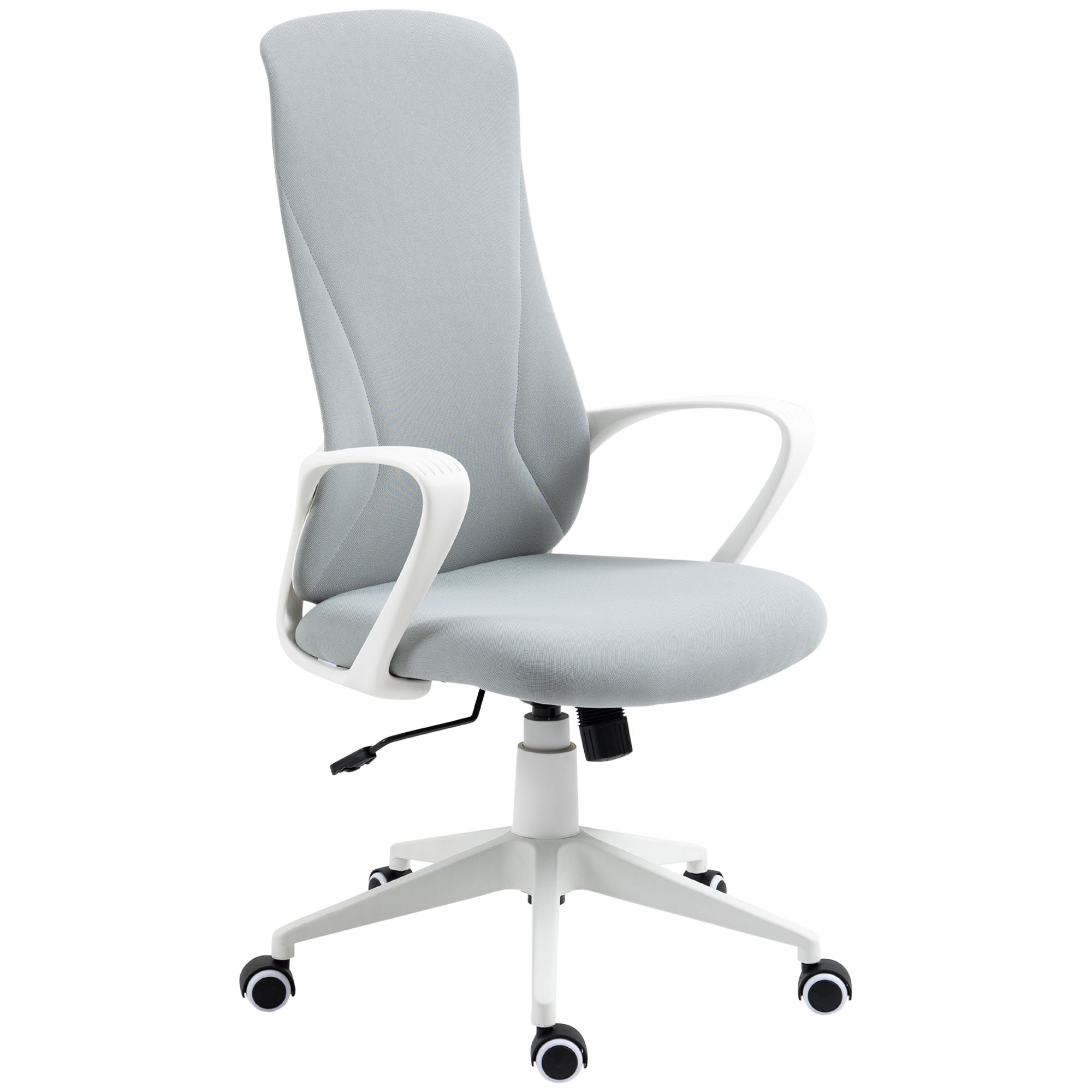 Office Chair with Tilt Function, Height Adjustable Desk Chair, Ergonomic Computer Chair, Rotating PC Chair for Home Office, Stretch Fabric, Light Gray