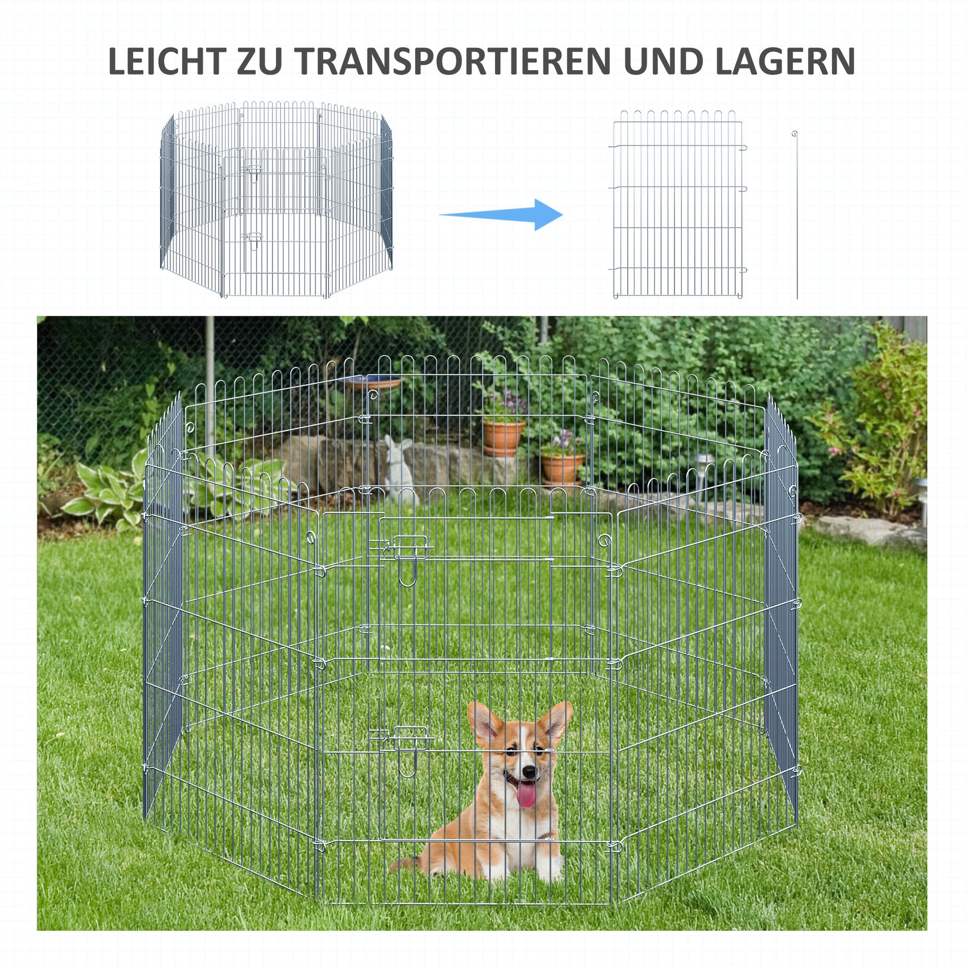 Playpen Puppy Playpen Puppy Fence Playpen Puppy Gate for Animals 8-part B63 x H91 cm