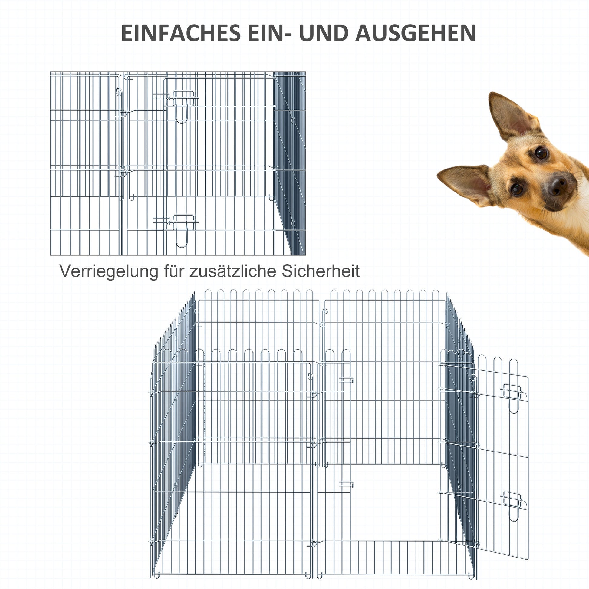Playpen Puppy Playpen Puppy Fence Playpen Puppy Gate for Animals 8-part B63 x H91 cm