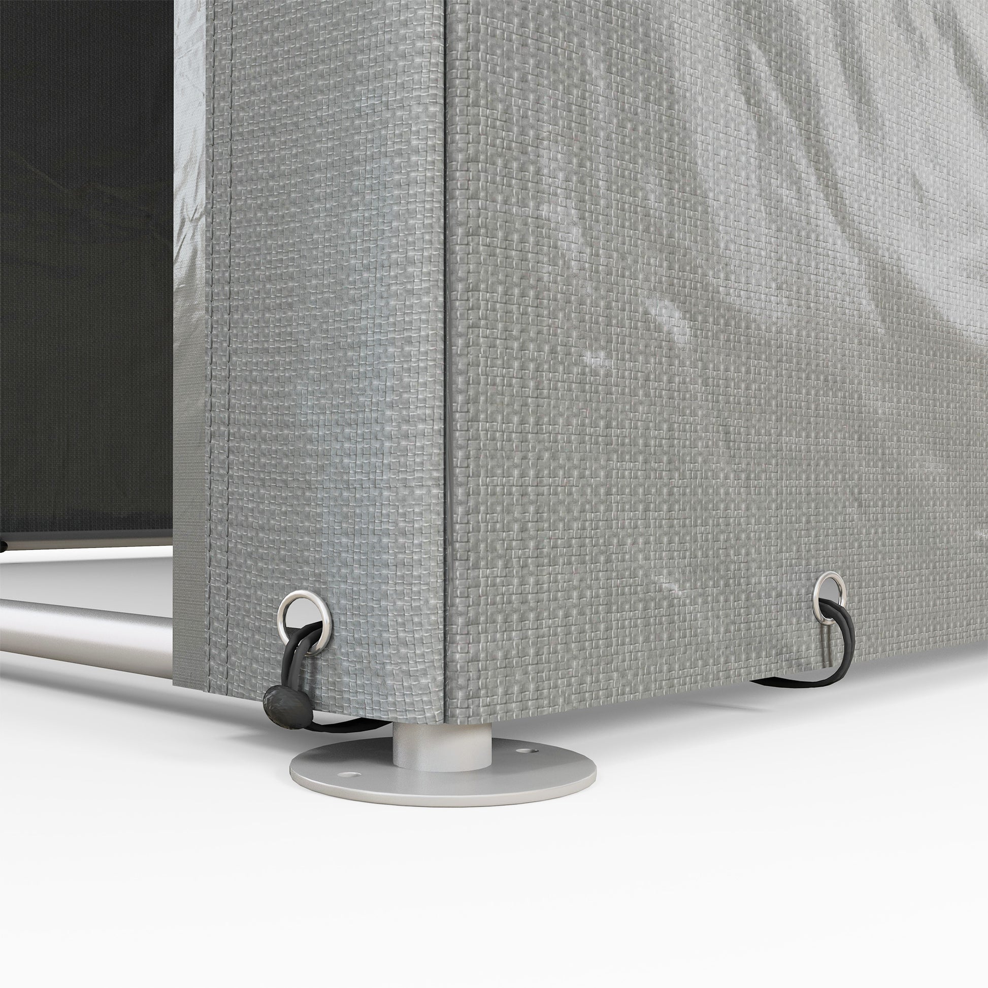 Outdoor Motorcycle Garage Storage Shed with UV Protection and Zippered Entrance, Garage Tent for Bicycles and Tools in Galvanized Metal and PE Fabric, 160x218x172 cm, Light Gray